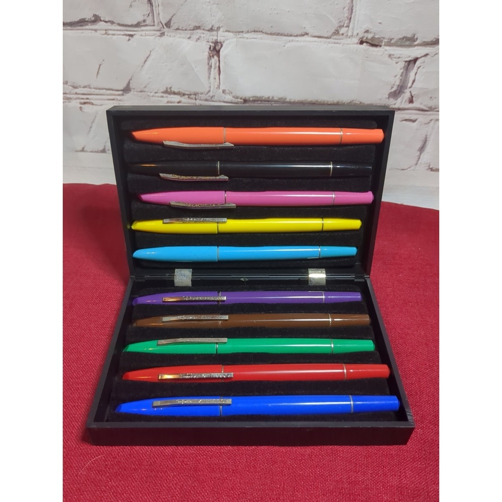 Vintage Sanford Expresso Color Coding Set Extra Fine Point Marker Pens Set of 10